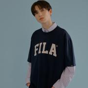 Load image into Gallery viewer, Fila x BTS Loose-fit Short-sleeved T-shirt Navy