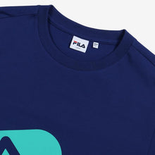 Load image into Gallery viewer, Fila x BTS Summer Collection Big Logo Short Sleeve Tee Neon Blue