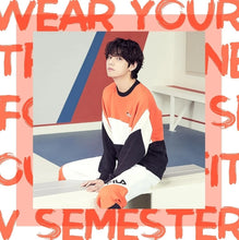 Load image into Gallery viewer, Fila x BTS V New Color Block Sweater Orange